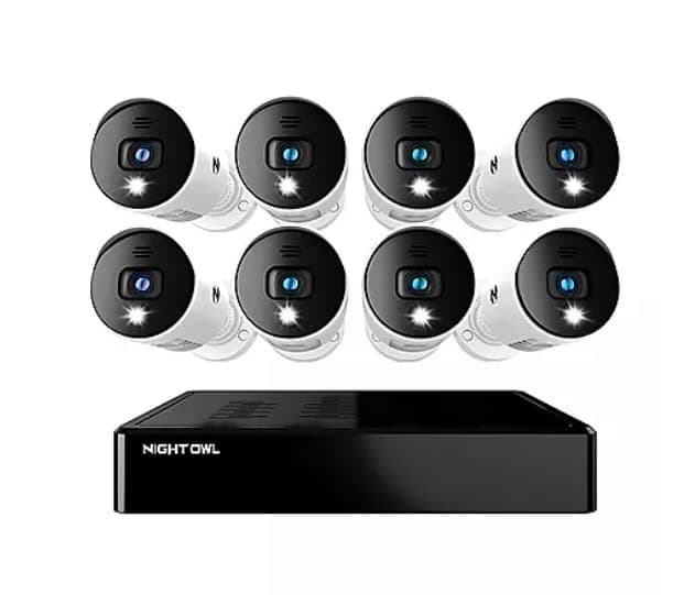 Sistema de Seguridad Cableado Night Owl 1080p HD - 8 Cámaras con Foco y Disco Duro de 1TB