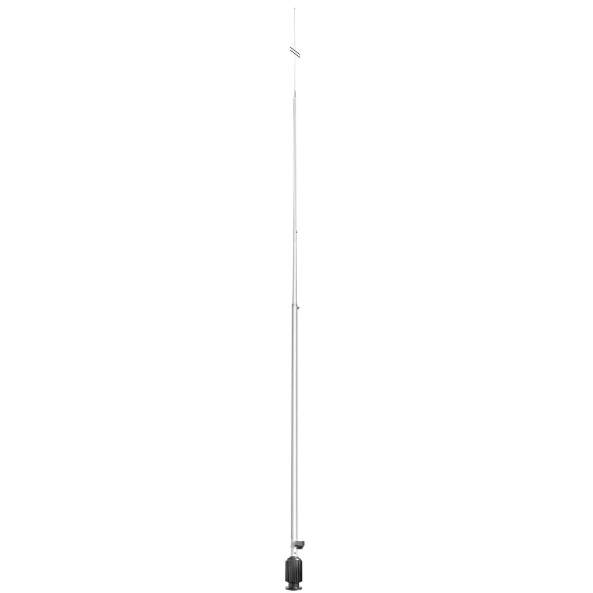 Antena vertical base Comet CHA-250HD multibanda 3.5-57 MHz de fibra de vidrio HF/VHF/UHF 250W PEP con red de adaptación por transformador - 7 metros diseño resistente a la intemperie