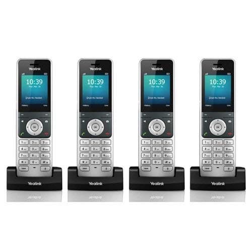 Yealink W56H paquete de 4 teléfonos DECT IP inalámbricos con HD Voice y carga rápida W56H X 4