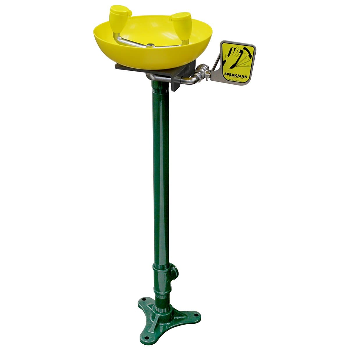 Speakman SE-583 Estación de Lavado de Ojos Montada en Pedestal, Tazón Amarillo