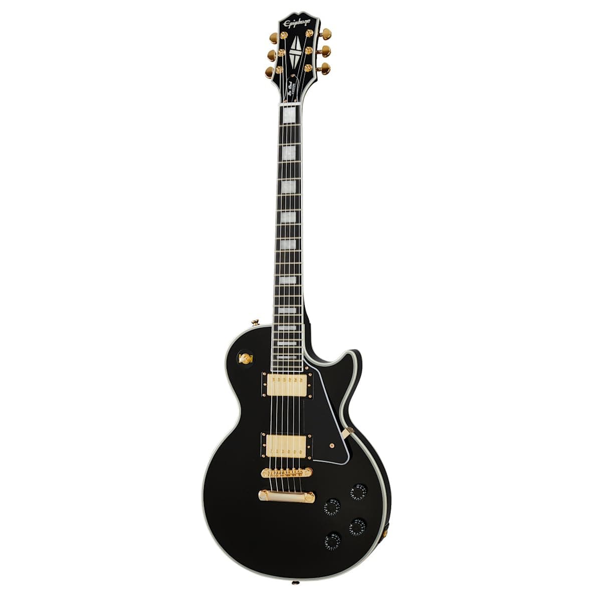 Epiphone Inspired by Gibson Les Paul Custom, Ebony con funda EIGLPCEBGH1