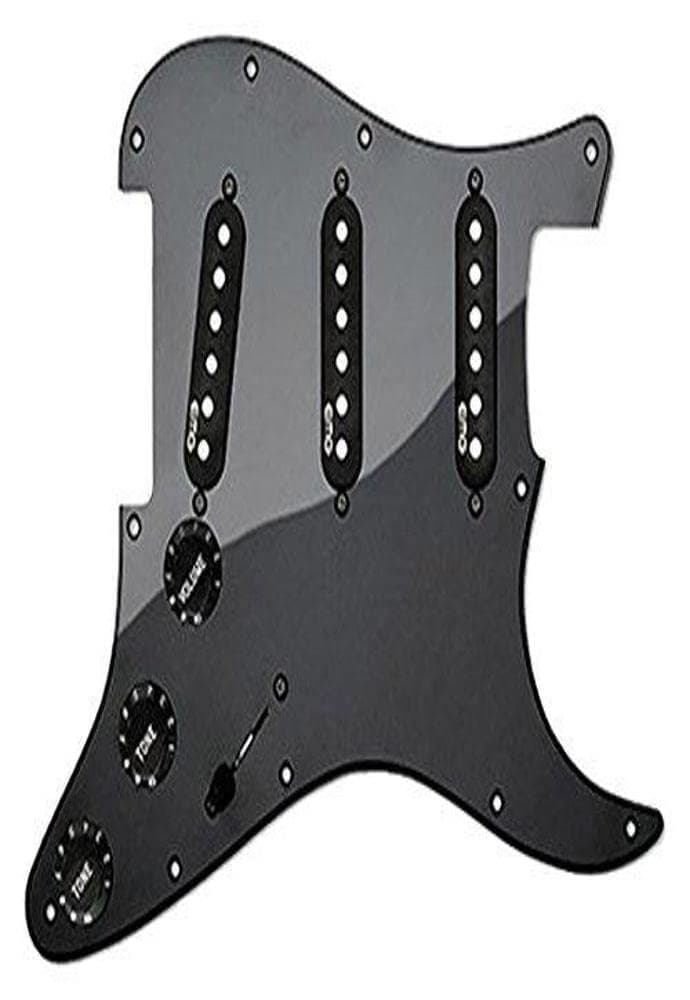 EMG RA-2 Retro Active Pro Series Pickguard de guitarra pre-cableado, negro 6052 old
