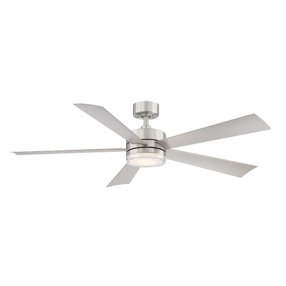 Modern Forms Wynd Smart Indoor/Outdoor 5-Blade Ceiling Fan 60in Stainless Steel con LED 2700K y Control FR-W1801-60L-27-SS