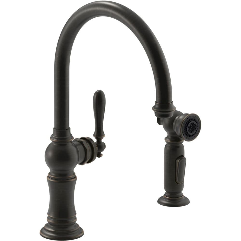 KOHLER K-99262-2BZ Artifacts grifo de cocina 2 orificios con pico giratorio 14-11/16 in, Oil Rubbed Bronze