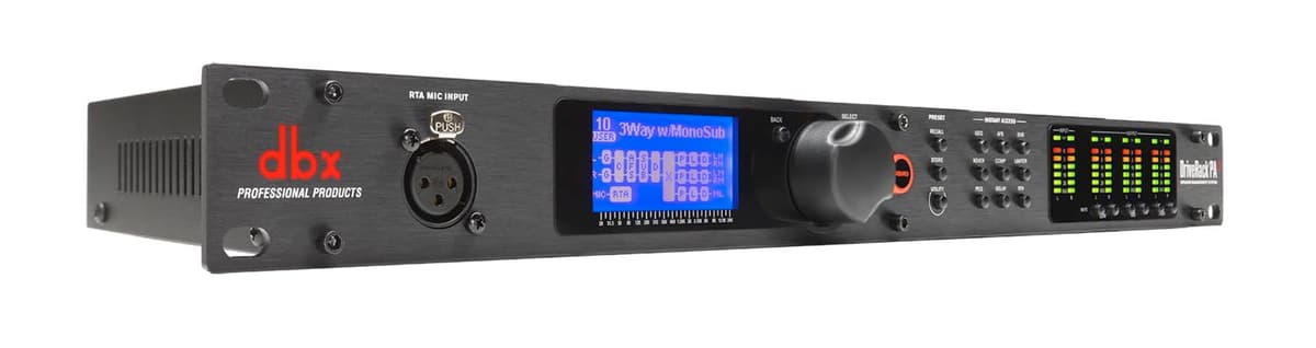 dbx DriveRack PA2 2x6 PA Sistema completo profesional de gestión de altavoces, para montaje en rack con control Android e iOS. Negro