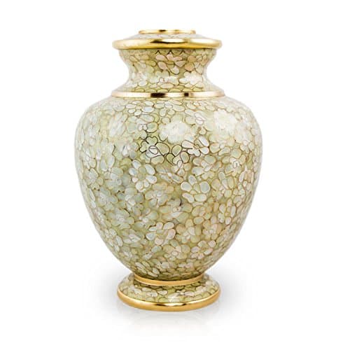 OneWorld Memorials Cloisonne Opal Bronze Memorial Urn - Large (200 cu in) C203L