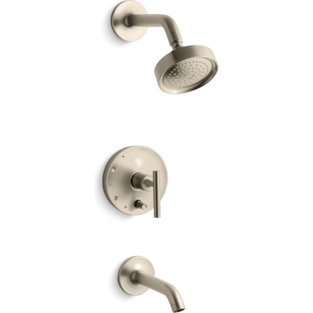 Kohler Purist Rite-Temp juego de ducha con manija palanca y regadera 2.5 gpm T14420-4-BV