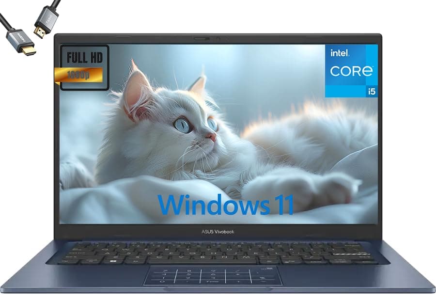 ASUS Vivobook 14 (2026), 14", Laptop FHD Slim, Intel Core i5-1334U de 13ª generación, Gráficos UHD, Cámara de privacidad, Bluetooth 5.1, Windows 11 Home, Azul Quiet, Con HDMI (16GB RAM | 2TB SSD) X1404VA-I512256