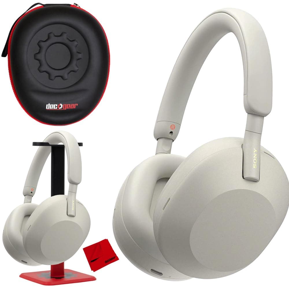 Sony WH-1000XM5/S Auriculares Inalámbricos con Cancelación de Ruido (Silver) - Bundle E4SNWH1000XM5S