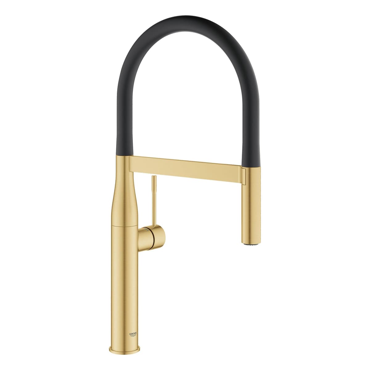 GROHE 30295GN0 Grifo de cocina Essence Semi-Pro con rociador extraíble Grafito duro (Negro pulido)