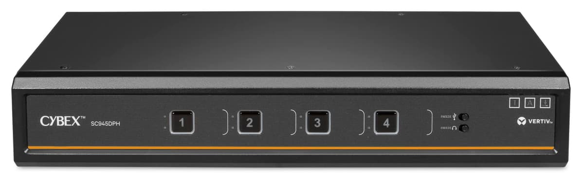Vertiv Avocent Cybex SC945DPH-400 KVM seguro de escritorio 4 puertos, Dual Head, USB-C, DPP, CAC, NIAP 4.0, TAA SC845DPH-400