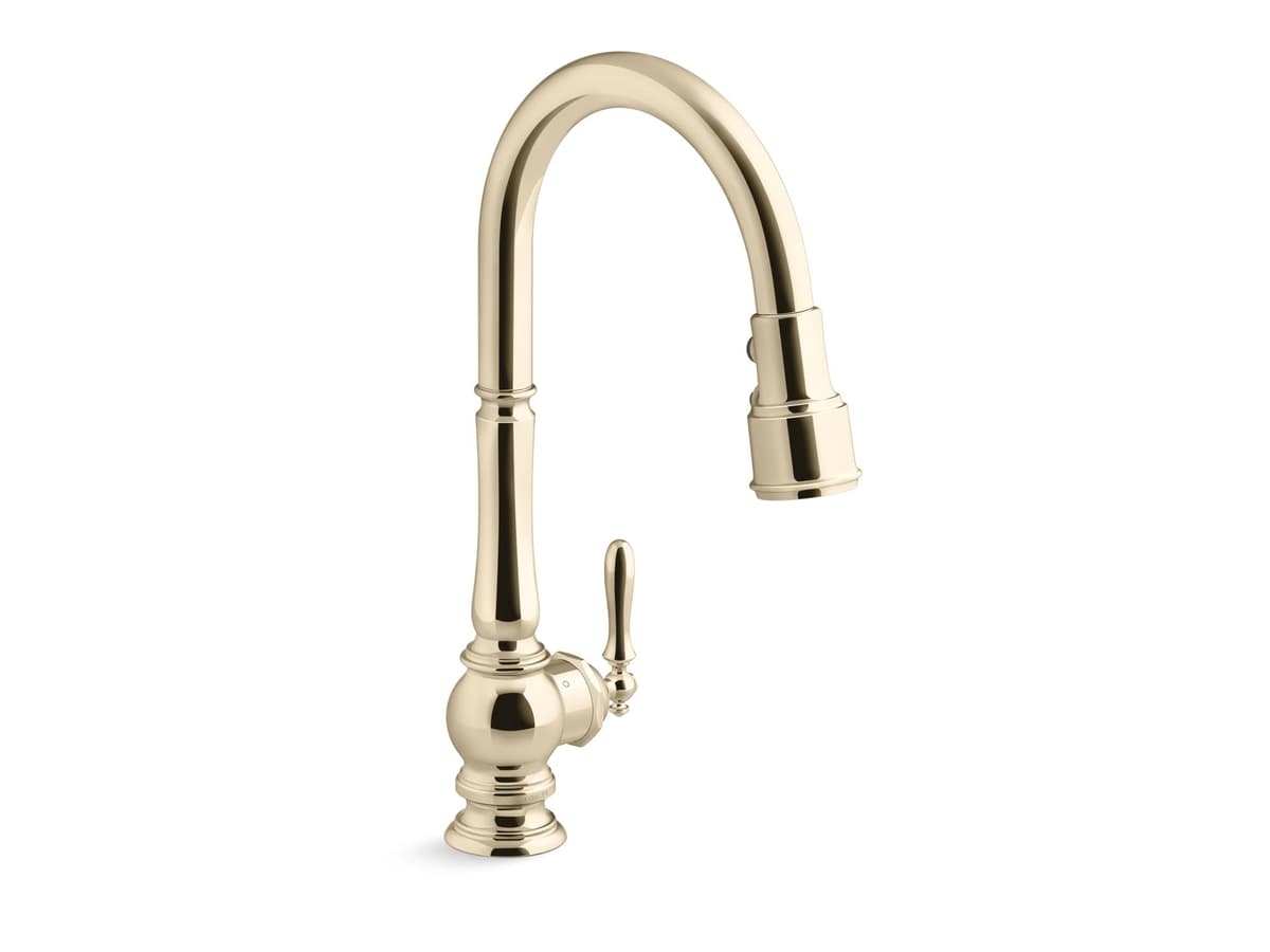 Kohler Artifacts grifo táctil sin contacto con extracción y 3 funciones, Vibrant French Gold 29709-AF