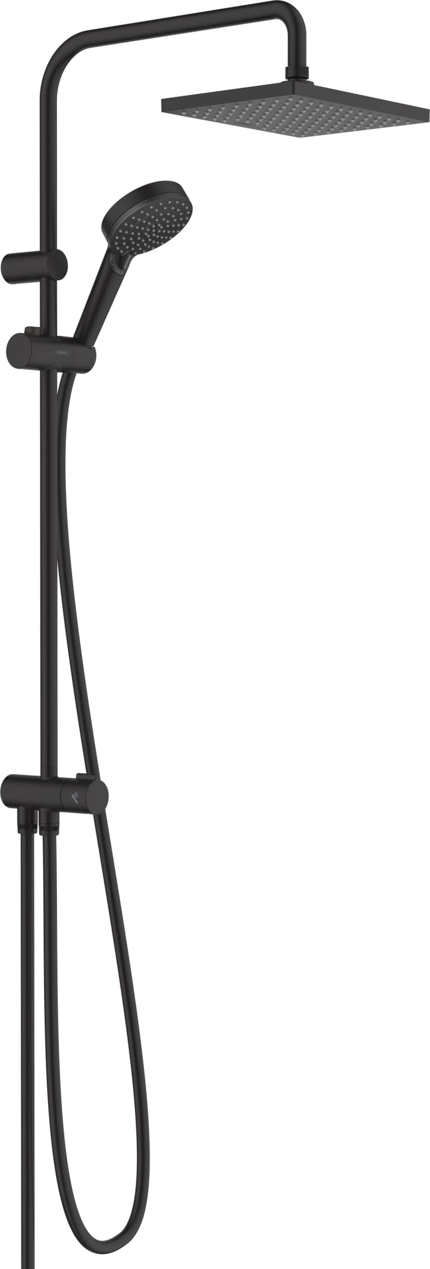 hansgrohe Vernis Shape Shower System 230 1 Spray Reno Ahorro de Agua, negro mate, 26289670