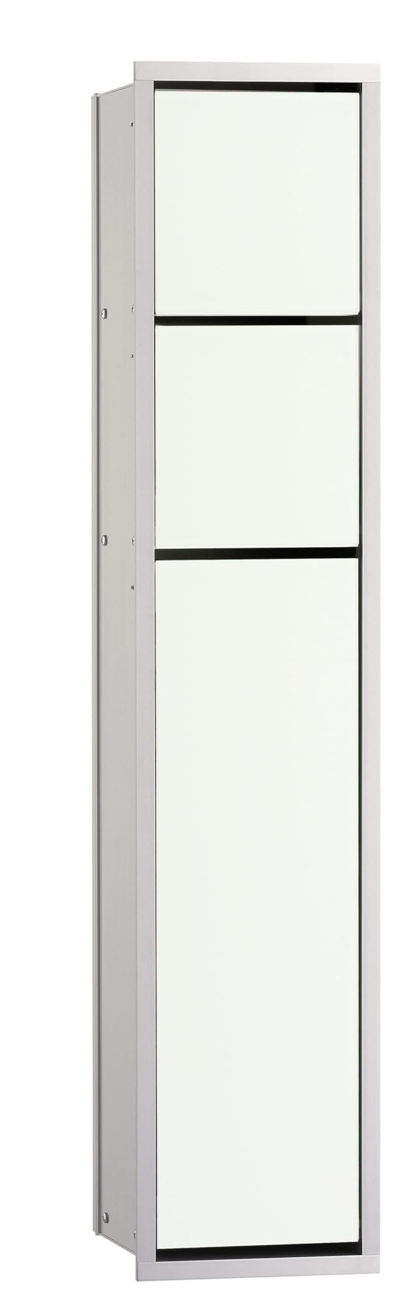 Emco módulo empotrado ASIS 150 mueble baño con escobillero y portarrollos aluminio/vidrio optiwhite 975027450