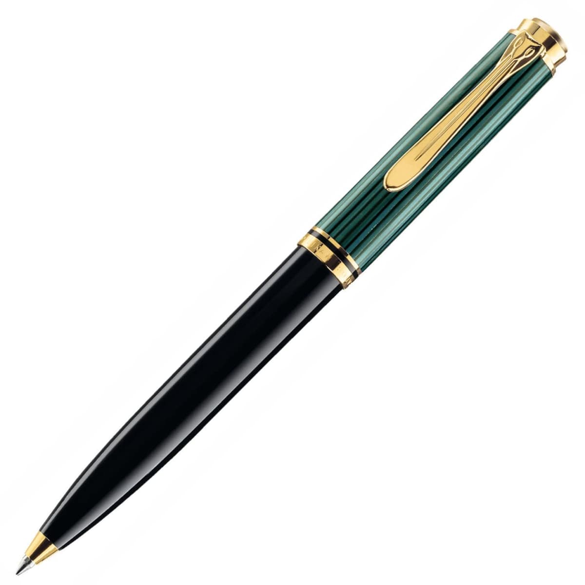 Pelikan Souverän K600 Bolígrafo óleo Green Stripe, mecanismo giratorio