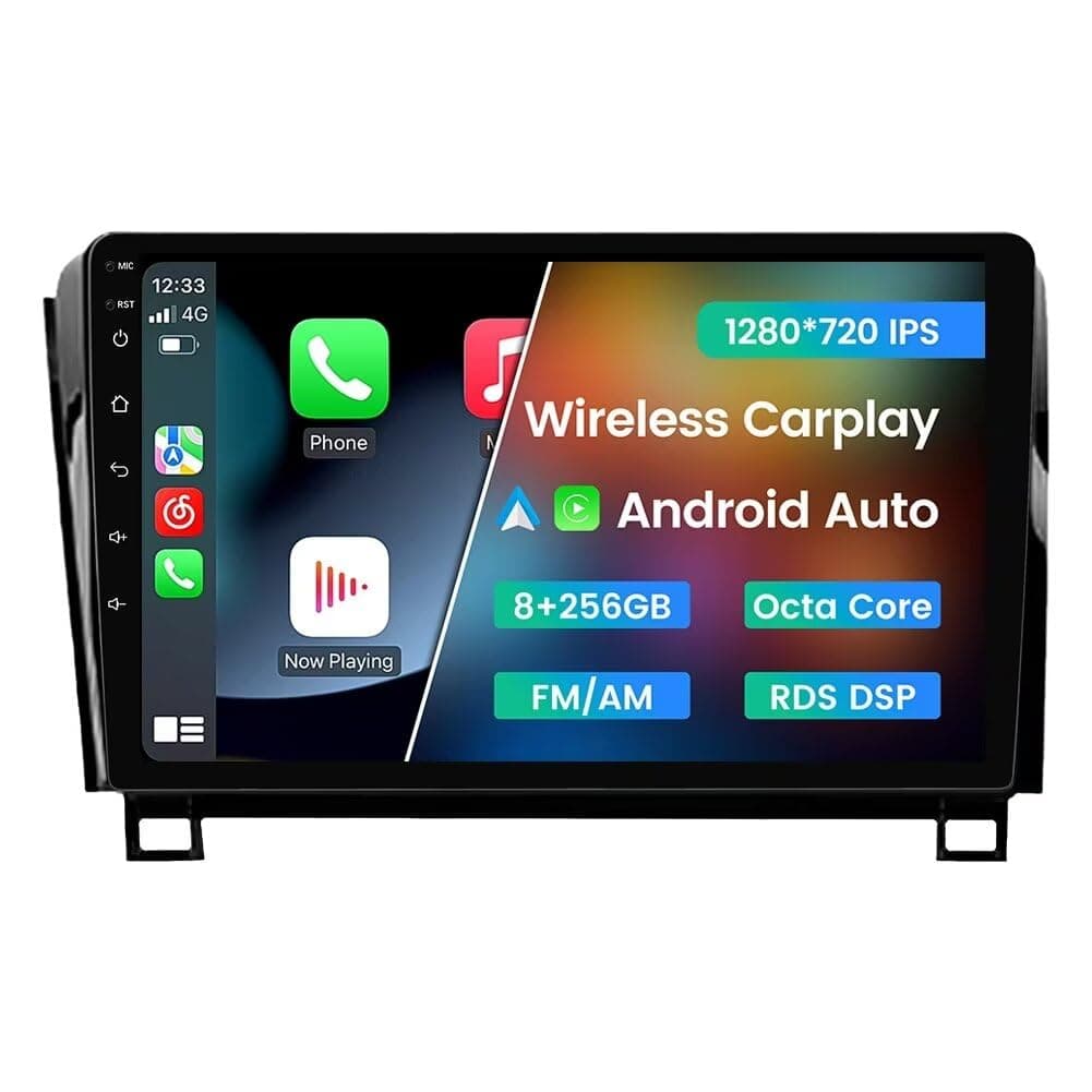 Biorunn 10.1" Car GPS Multimedia Android 8GB RAM 256GB ROM Compatible Toyota Tundra/Sequoia (Verificar Consola)
