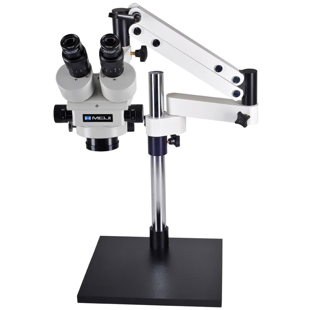 Omano Meiji EMZ5-V7 7X-45X Microscopio Estéreo Binocular con Brazo Articulado y Anillo LED