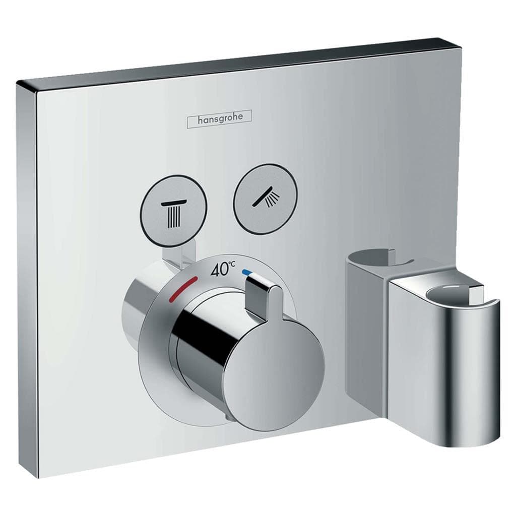 hansgrohe ShowerSelect termostato empotrado para 2 salidas, con botón Select, cromo, 15765000