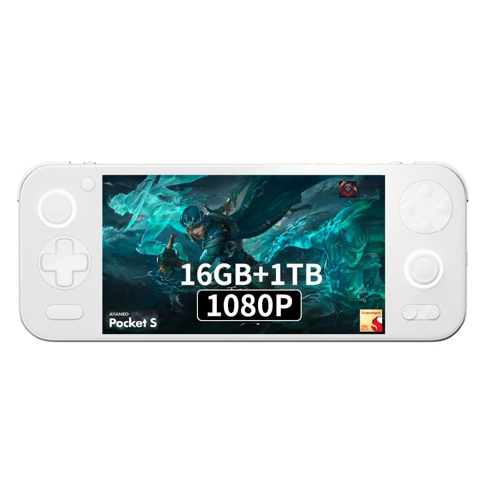 Zestioe AYANEO Pocket S-6 Pulgadas 1080P Consola de Videojuegos Portátil Android 1920x1080 Tablet PC Consola de Videojuegos Snapdragon G3x Gen 2 CPU (Blanco, 16GB+1TB) 1080P 16GB/1TB-06599