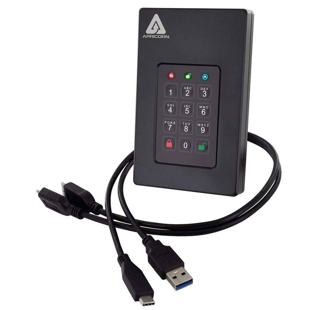 Apricorn Aegis Fortress L3 2TB - Unidad Portátil SSD USB 3.0 con Cifrado de Hardware Validada FIPS AFL3-S2TB