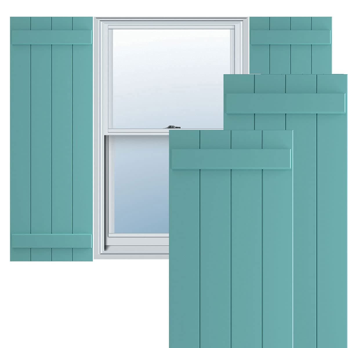 Ekena Millwork 21 1/2"W x 78"H True Fit PVC Board-n-Batten, Pure Turquoise (par) TFP101BBF21X078PT