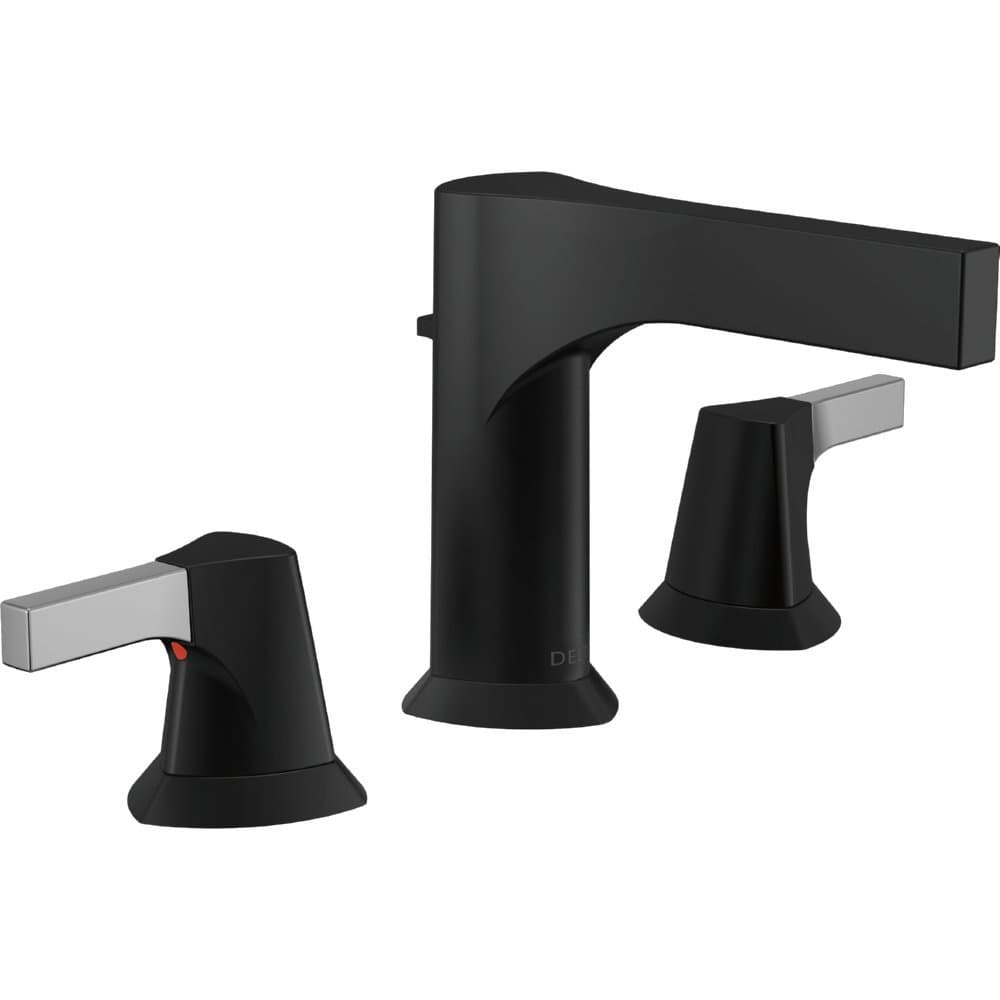 Delta Faucet Zura 3574-CSMPU-DST Monomando Widespread Cromo/Negro Mate