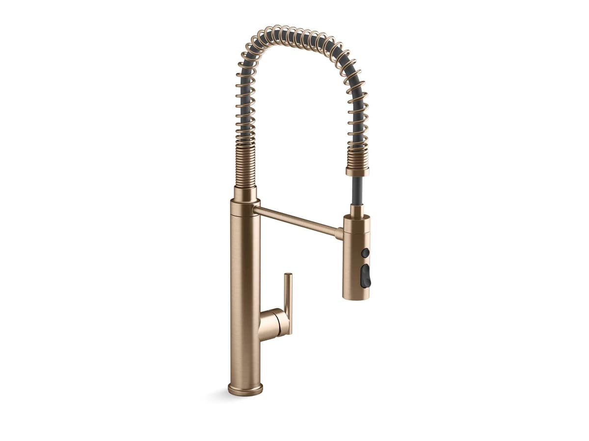 KOHLER Purist SEMI-PRO con rociador extraíble, Vibrant Brushed Bronze 24982-BV