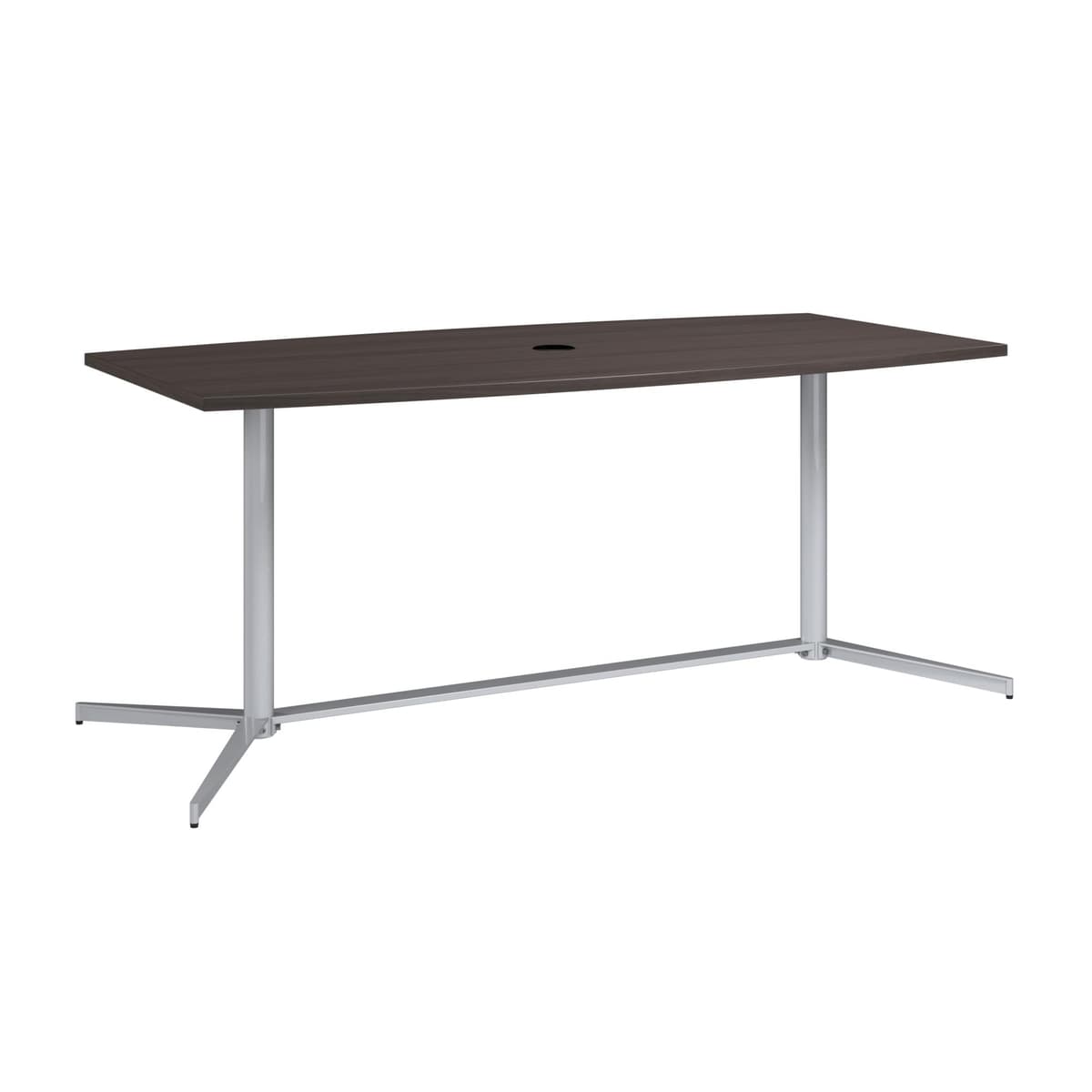Bush Business Furniture Mesa de Conferencias 72" x 36" con Base Metálica - Storm Gray 99TBM72SGSVK