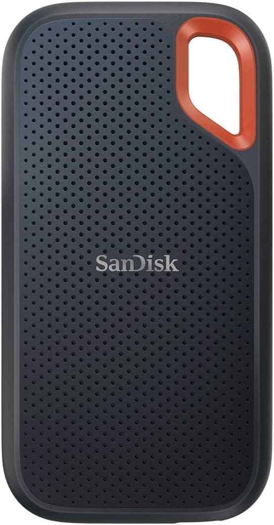 SanDisk SSD Externo 4 TB USB 3.2 Gen 2, Lectura Hasta 1050 MB/s, A prueba de Salpicaduras y Polvo, SDSSDE61-4T00-GH25, SSD Portátil Extreme V2 para Windows y Mac, PS4, PS5, Empaque Ecológico