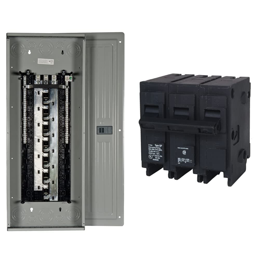 Siemens S4260L3225 225-Amp Indoor Main Lug 42 Space 60 Circuit 3-Phase Load Center + Q3100 100-Amp 3-Pole Type QP