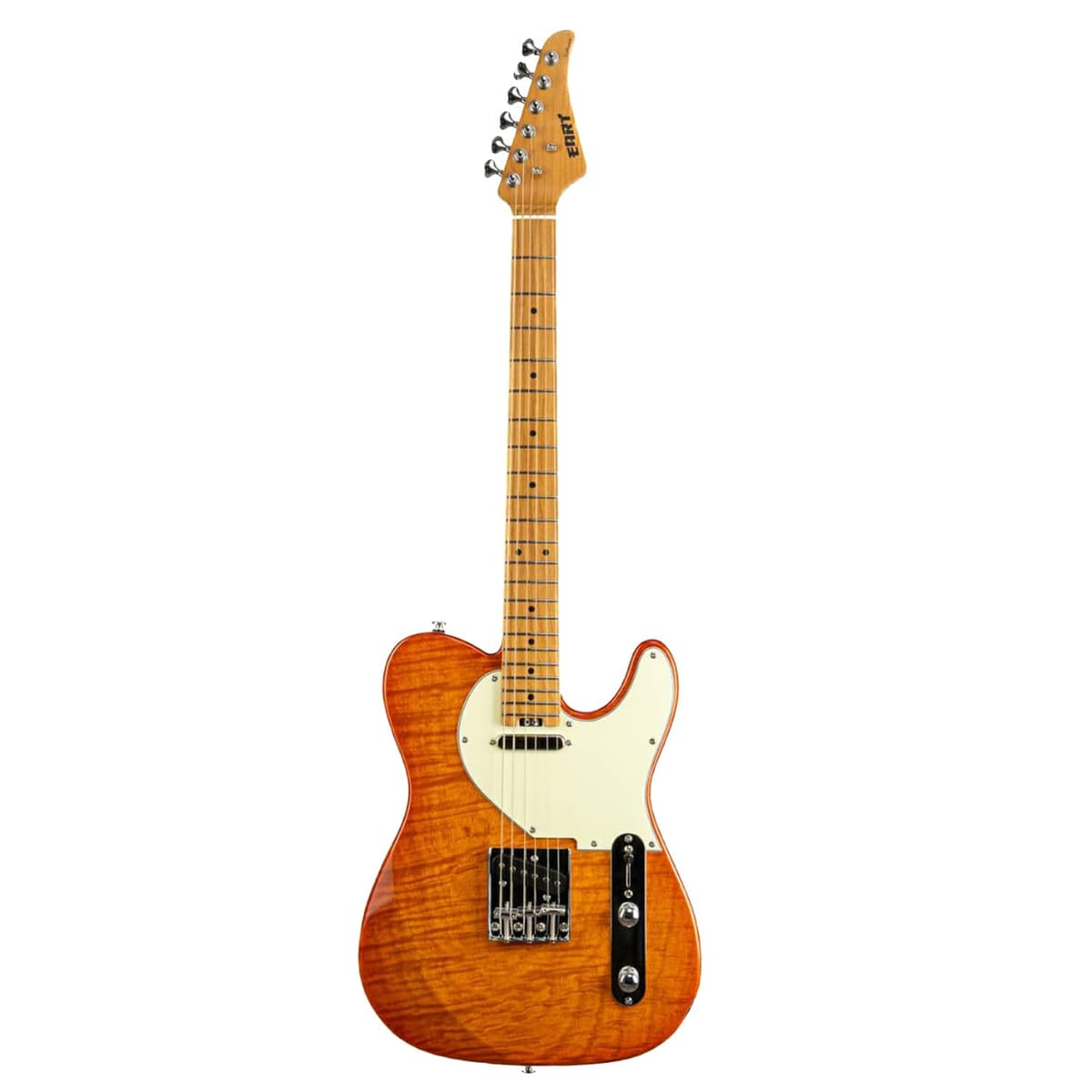 EART NK-C1 Solid Body Electric Guitar - Roasted Mahogany con Flame Maple y Artones-TSC