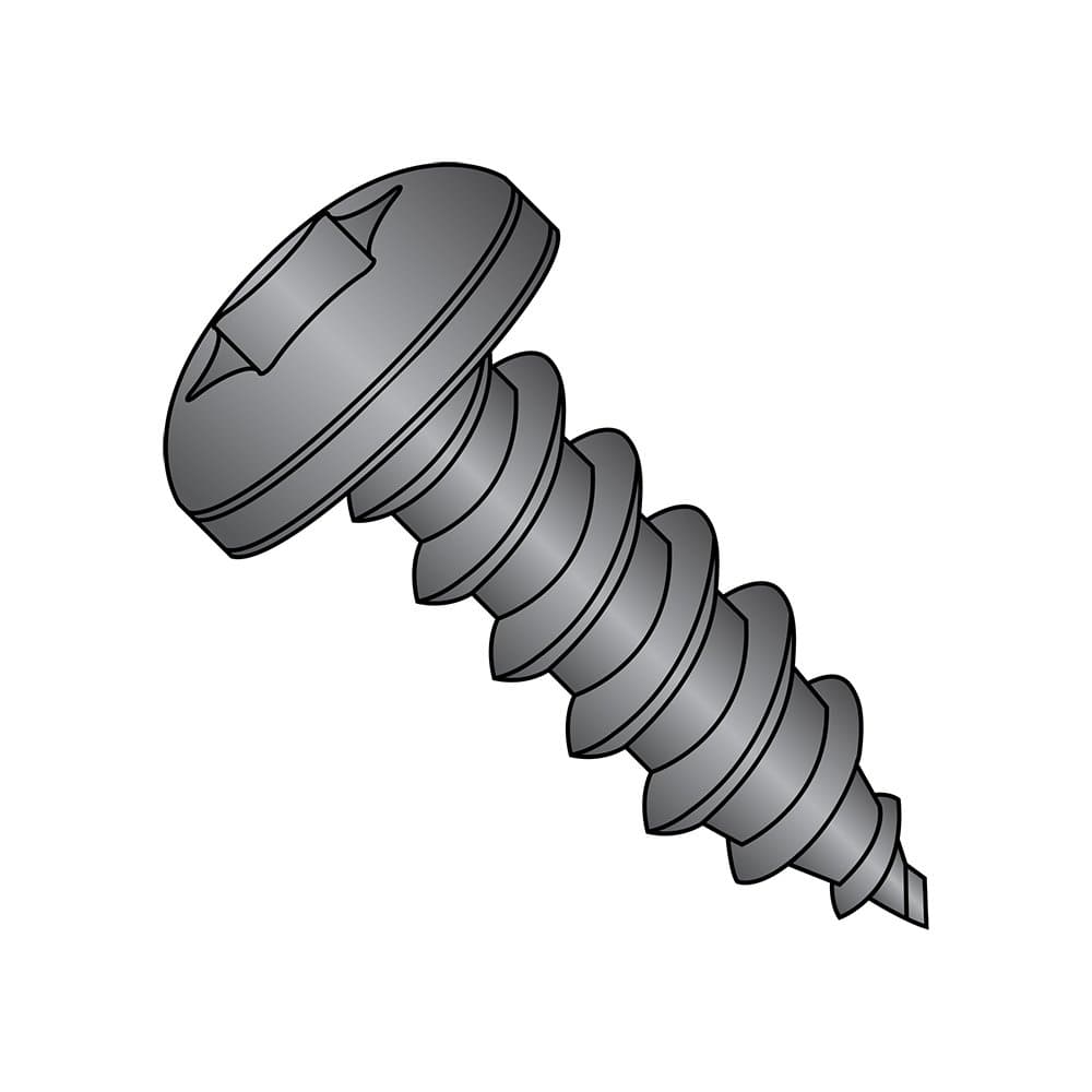 Small Parts 0812ABTPB Steel Sheet Metal Screw, Black Oxide Finish, Pan Head, Star Drive, Type AB, #8-18, 3/4" (Pack of 100)