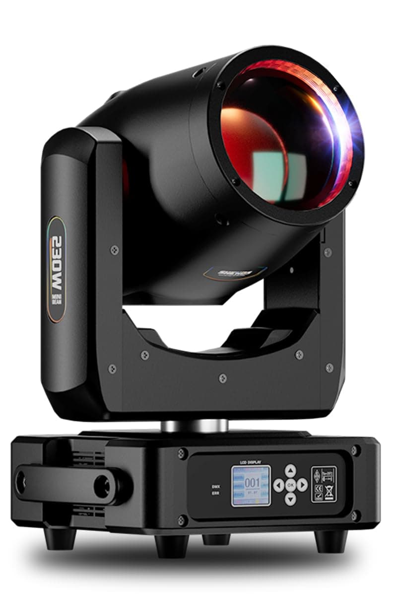 SHEHDS Moving Head 230W 7R - 14 gobos, 14 colores, prismas y efectos DMX512 para escenario mini 230w moving head light