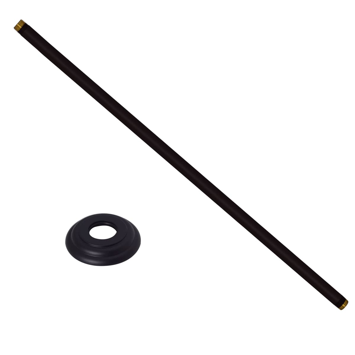 Westbrass D3624A-25-62 Brazo de ducha para techo 1/2" IPS x 24" con flange, Matte Black (25-Pack)
