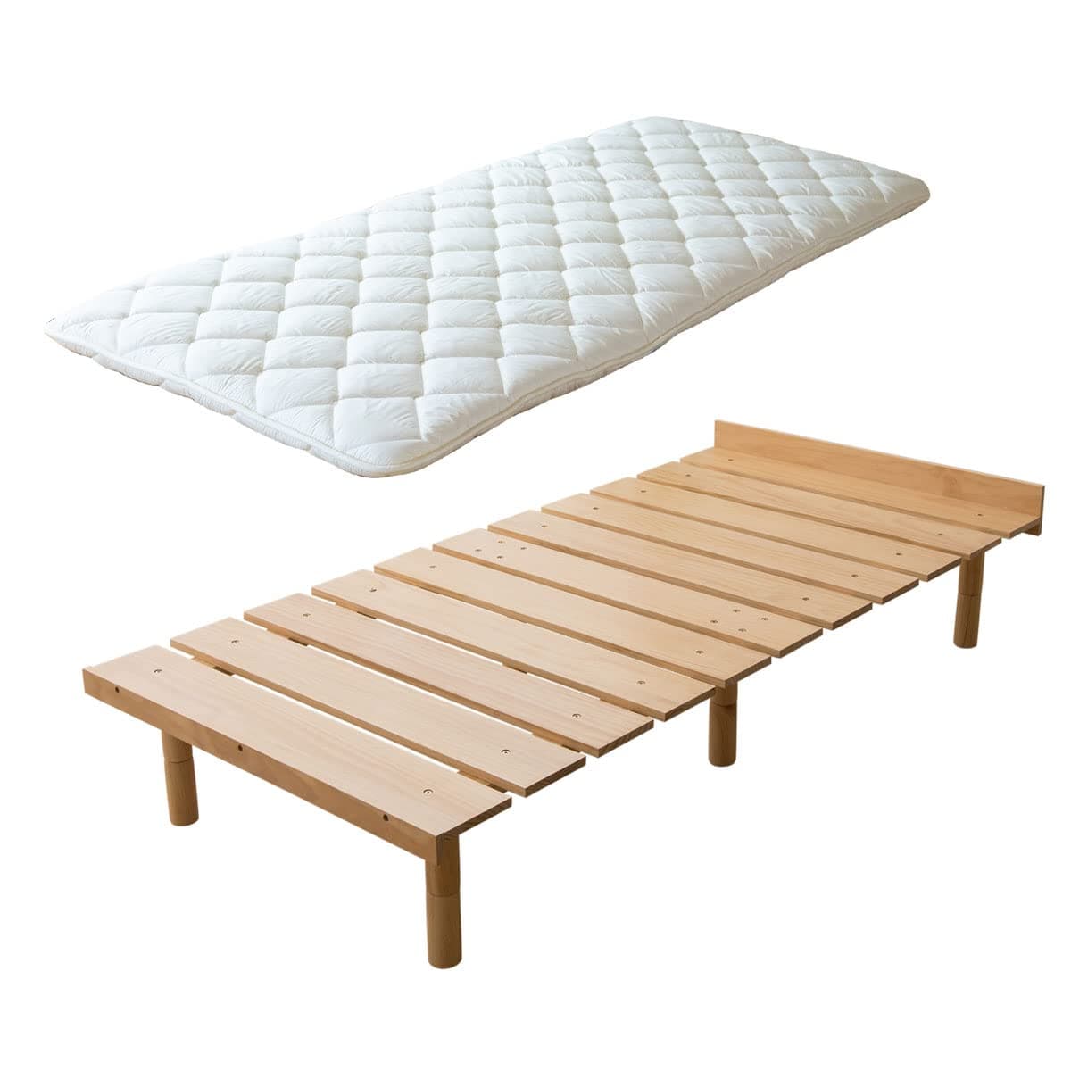 EMOOR Colchón Futón CLASSE y Cama de Listones OSMOS Twin ajustable, Pine Natural zd-b001claset-pa