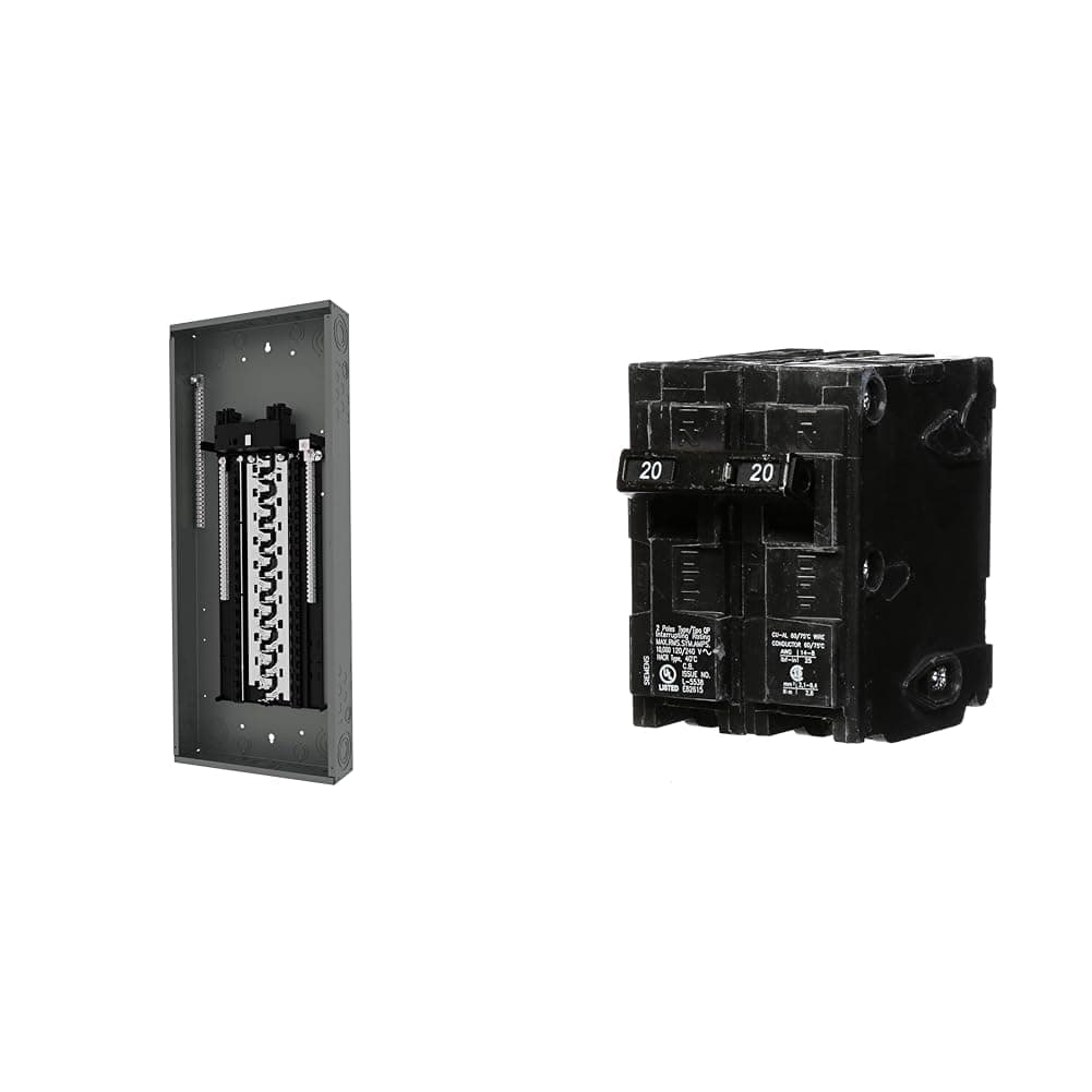 Siemens PN4060B1200C PN Series 200 Amp 40-Space 60-Circuit Main Breaker Plug-On Neutral Load Center Indoor con Bus de Cobre, Gris + HI Q220 20-Amp Doble Polo Tipo QP