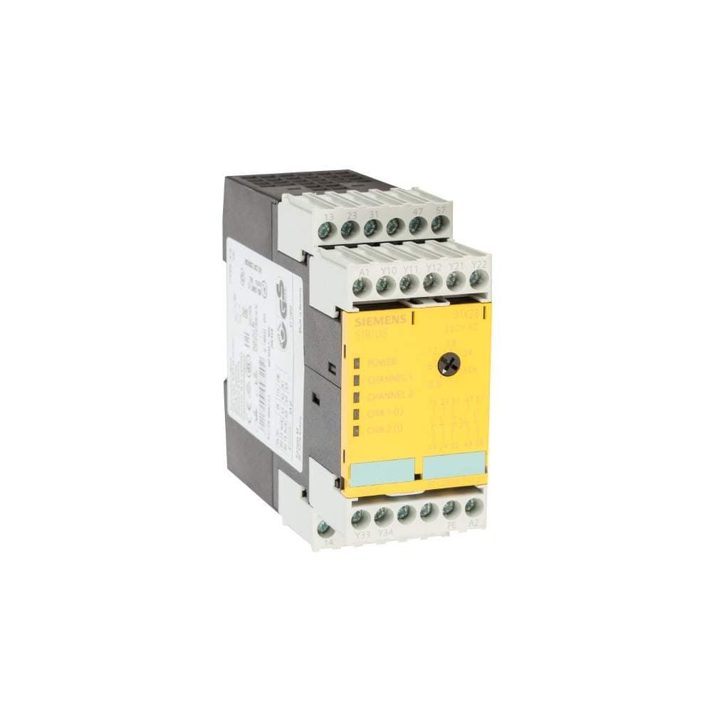 Siemens 3TK28 28-1AL20 Safety Relay - 230VAC, arranque automático, 2 NO + 2 NO habilitantes y 1 NC señal