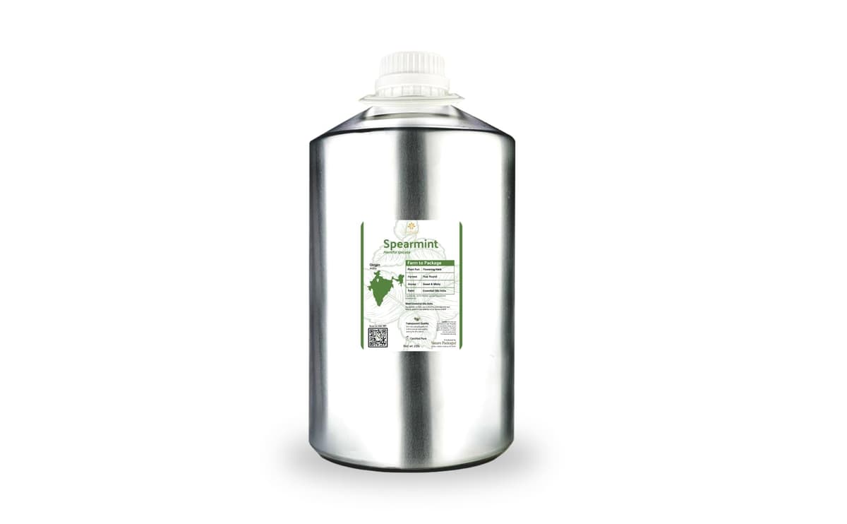 Nature Packaged Spearmint Essential Oil - Aceite de Menta Verde 100% puro (22lbs) - Direct from Essential Oils India EO-SPEARMINT-HMA-25LBS