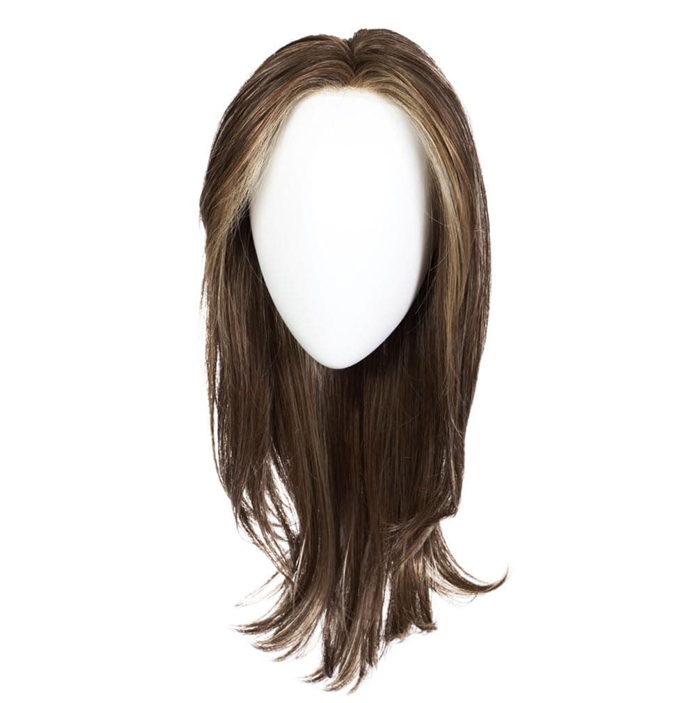 Hair u wear Raquel Welch Dress Rehearsal Peluca larga en capas desfiladas con base anudada a mano, talla Petite-Average, RL8/12SS Shaded Iced Mocha