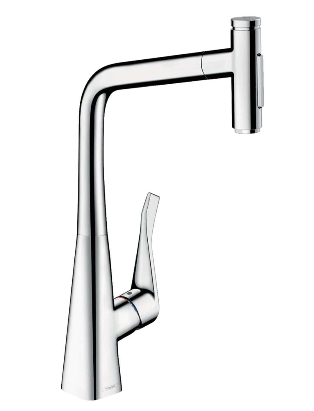 hansgrohe 73816000 M7117-H320 Grifo de cocina con caja de manguera, chorro extraíble y acabado cromo