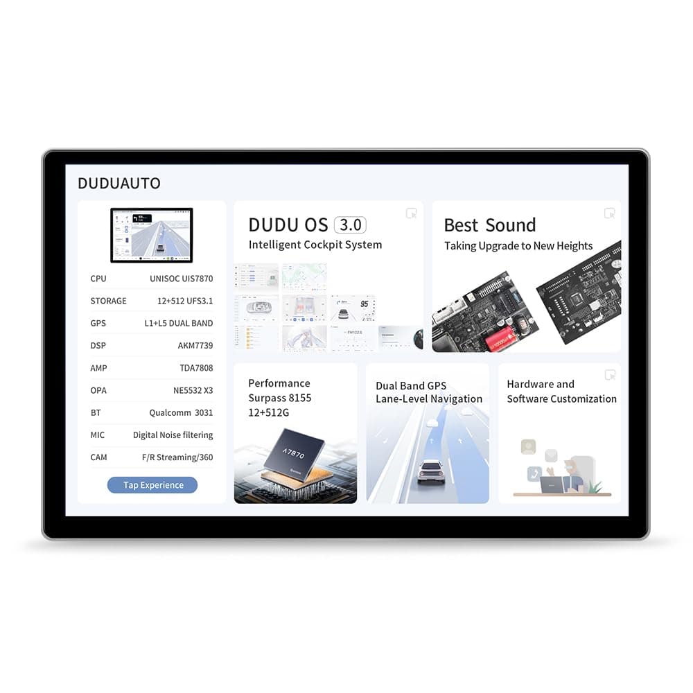 MekedeTech DUDU7 13'' 2K Android 6GB/64GB Radio Stereo (Sin chip 360)