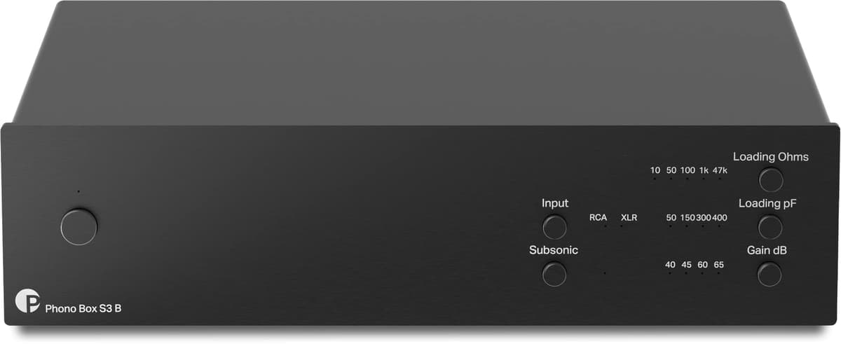 Pro-Ject Phono Box S3 B Balanceado y Discreto Phono Preamp MM/MC (Negro) PJ829283