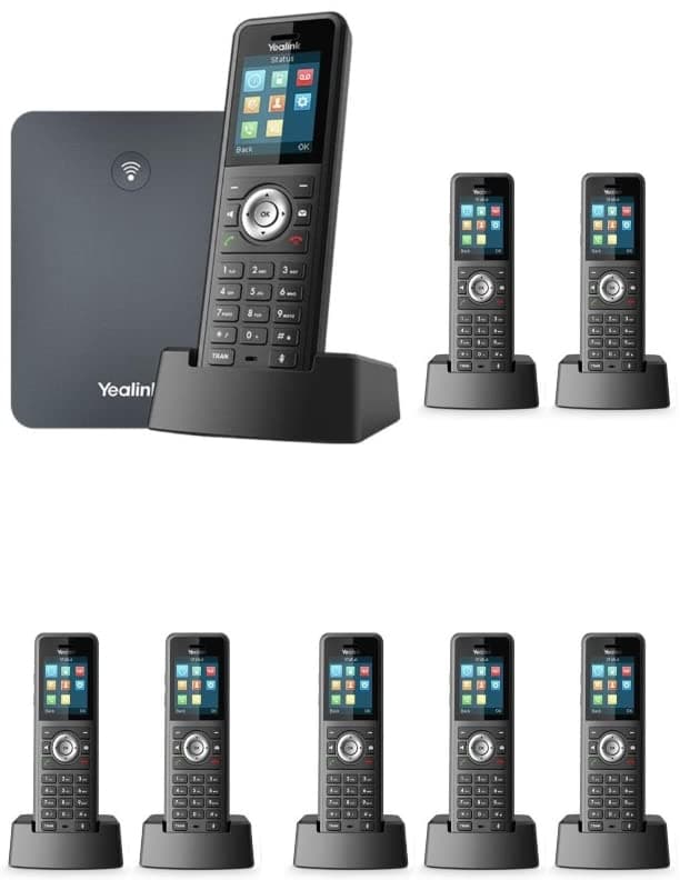 Yealink W79P Bundle con W70B y 8x W59R - Sistema DECT SIP resistente W79P+1XW59R
