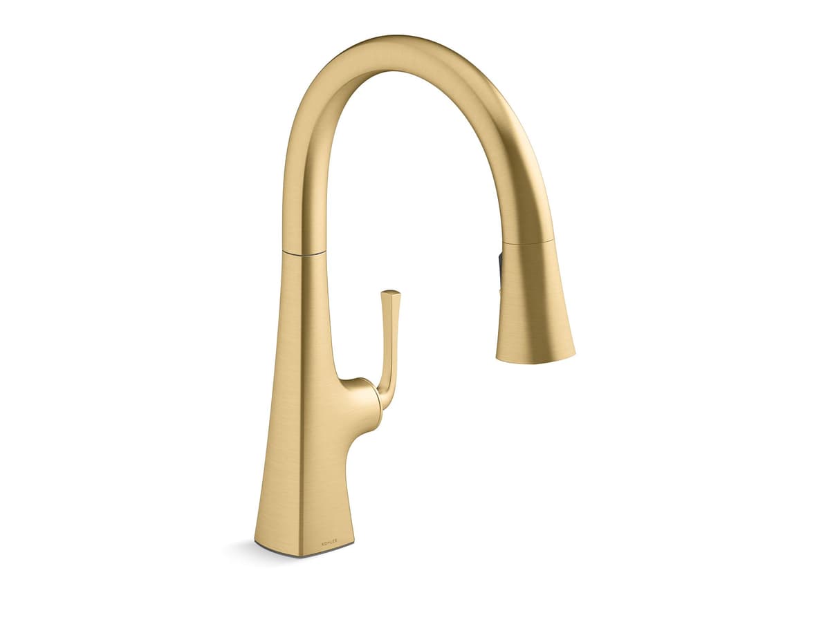 Kohler Graze 22062-2MB Grifo de cocina con cabezal extraíble, Vibrant Brushed Moderne Brass