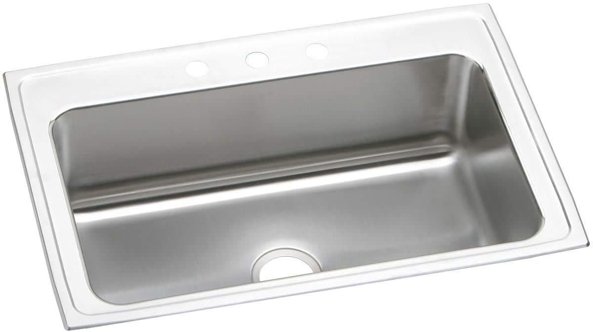Elkay DLRS3322103 Lustertone Classic Fregadero Drop-in de Una Cuenca, Acero Inoxidable