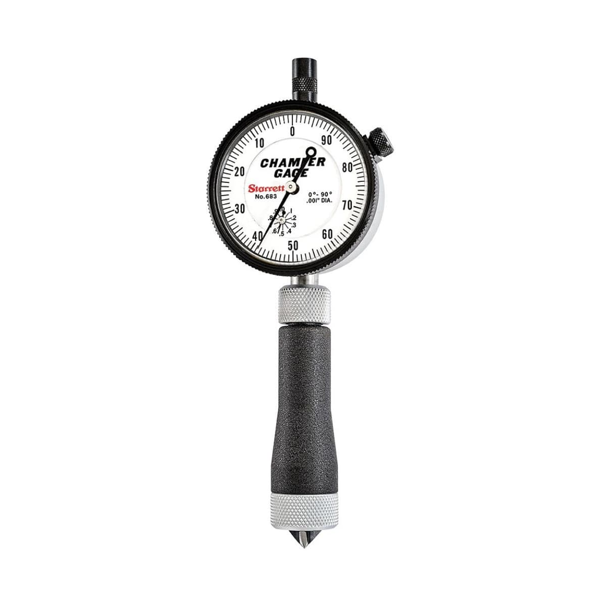 Starrett 683-2Z Inch Reading Dial Indicator Internal Chamfer Gage, 0-1/2" Range