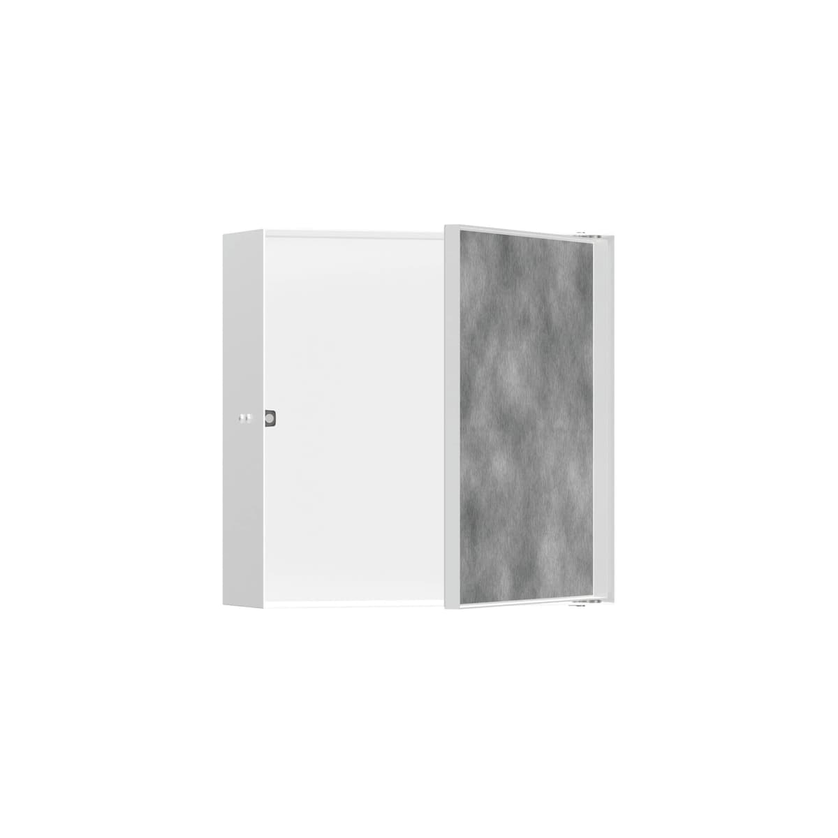 hansgrohe XtraStoris Rock nicho empotrado 12"x 4" con puerta para revestir en blanco mate, 56085700