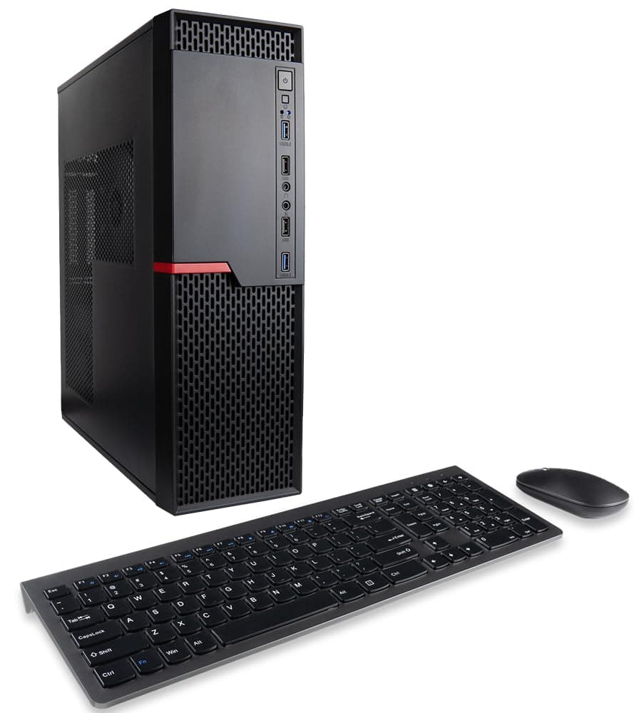 Empowered PC Envision S13 SFF PC (Ryzen 7 5700G de 8 núcleos 3.8-4.6 GHz + gráficos Radeon, 32GB RAM, 2x512GB NVMe, placa madre MSI, Wi-Fi, Windows 11 Pro, 10 USB, HDMI + DVI, RJ45, teclado y mouse, PC de escritorio preconstruida para negocios/juegos) Envision S13 SFF Desktop