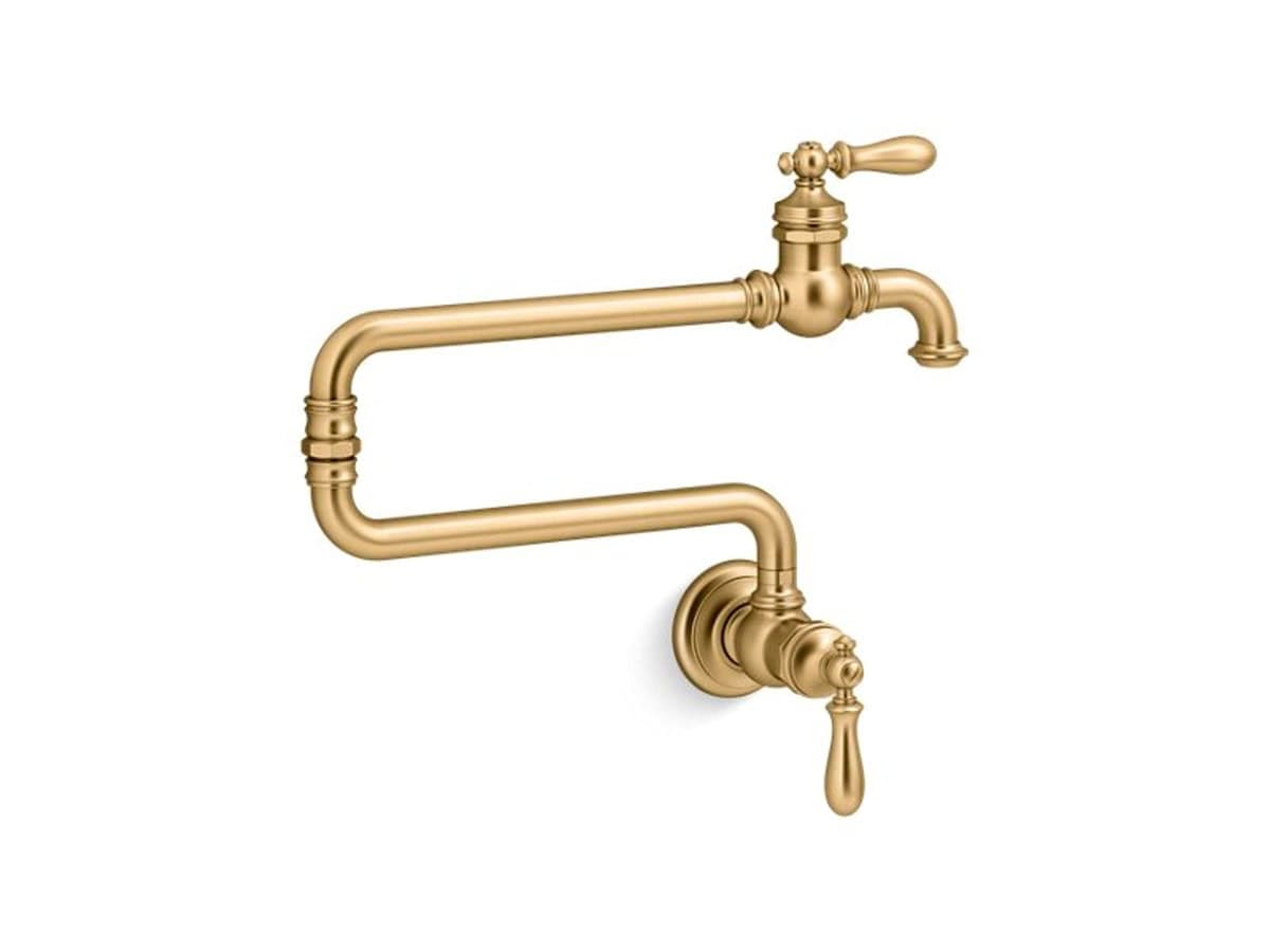 KOHLER Artifacts Pot Filler de Pared 99270-2MB, Vibrant Brushed Moderne Brass