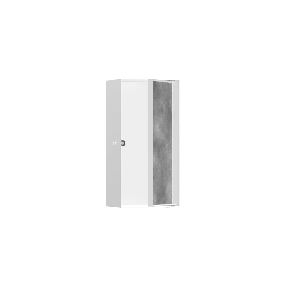 hansgrohe XtraStoris Rock Nicho Empotrado 12x6x4 con Puerta Para Azulejo, Blanco Mate 56082700